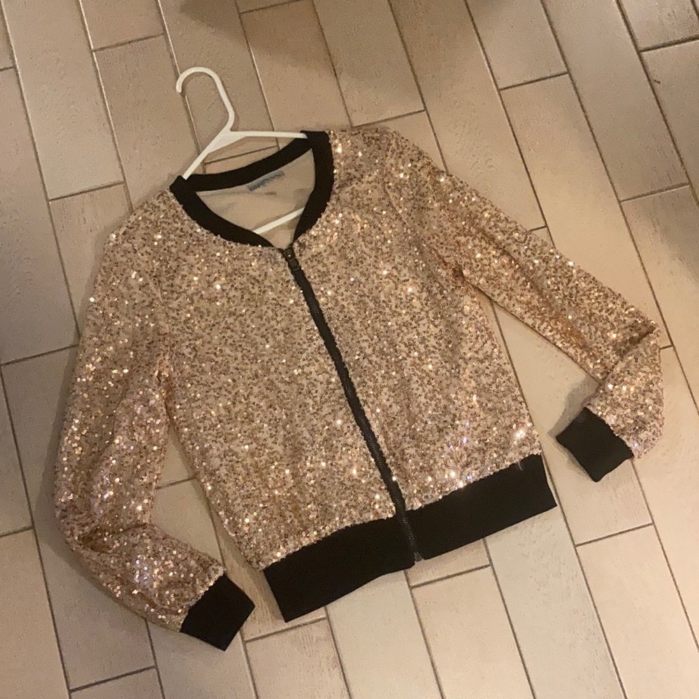 Charlotte Russe Gold Zip Up